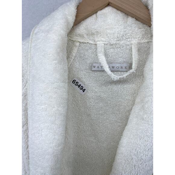 WATERWORKS Bathrobe Adult One Size Terry Belted Long Sleeve White - Picture 12 of 12